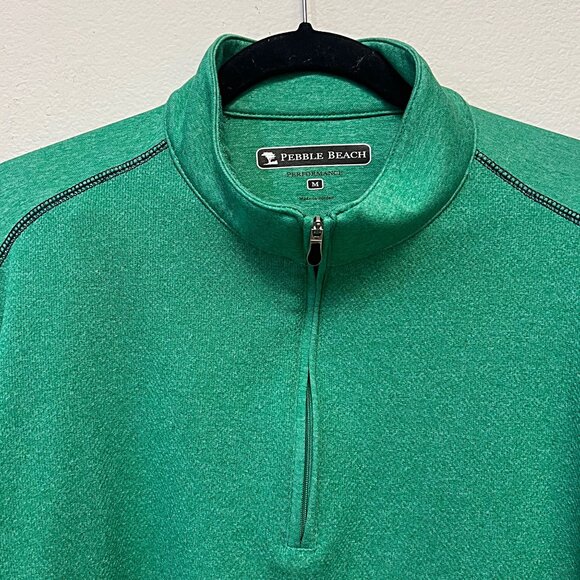 Pebble Beach Performance Pullover Sweatshirt Long Sleeve 1/4 Zip Golf Jacket - Picture 5 of 10